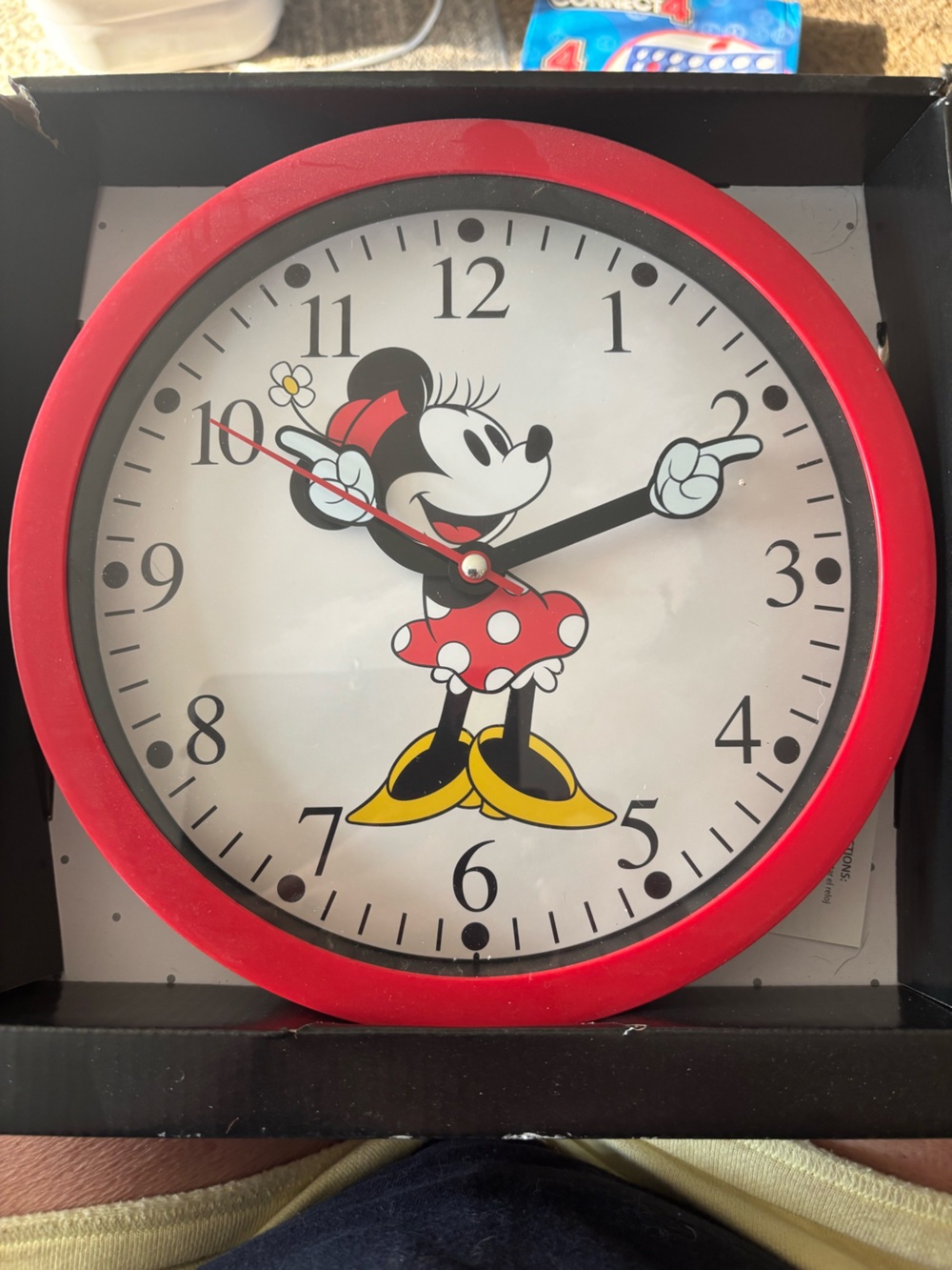 Disney Minnie Mouse Red and Yellow Wall Clock